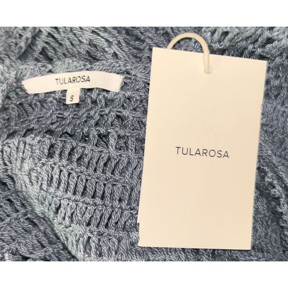 NWT Tularosa Willow Pullover Crochet Open Knit Blue Sage Sweater Small - Picture 6 of 7